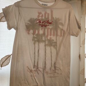 Samegang White Cotton Tee with Red Print - Small